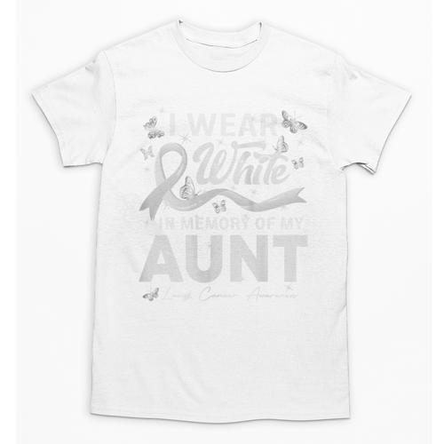 I Wear In Memory Of My Aunt Lung Cancer Unisex T-Shirt - Easessy