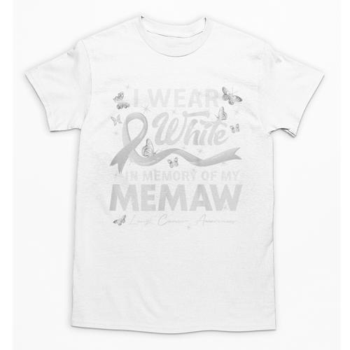 I Wear In Memory Of My Memaw Lung Cancer Unisex T-Shirt - Easessy