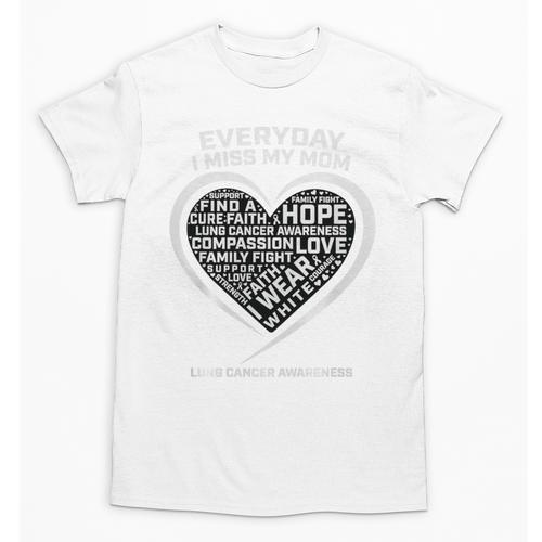 Wear In Memory Of I Miss My Mom Lung Cancer Awareness Premium Unisex T-Shirt - Easessy