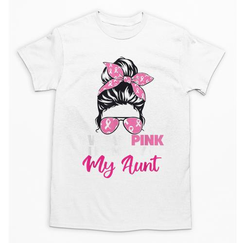 I Wear Pink In Memory Of My Aunt Breast Cancer Awareness Unisex T-Shirt - Easessy