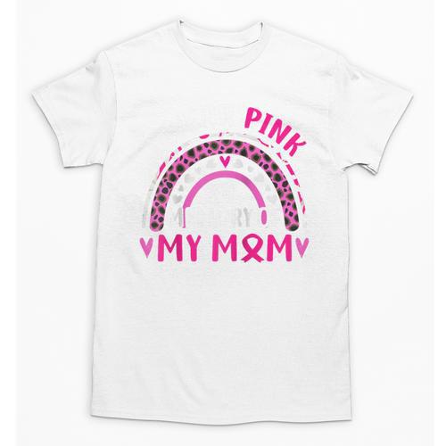 I Wear Pink In Memory Of My Mom Breast Cancer Awareness Raglan Baseball Tee Unisex T-Shirt - Easessy