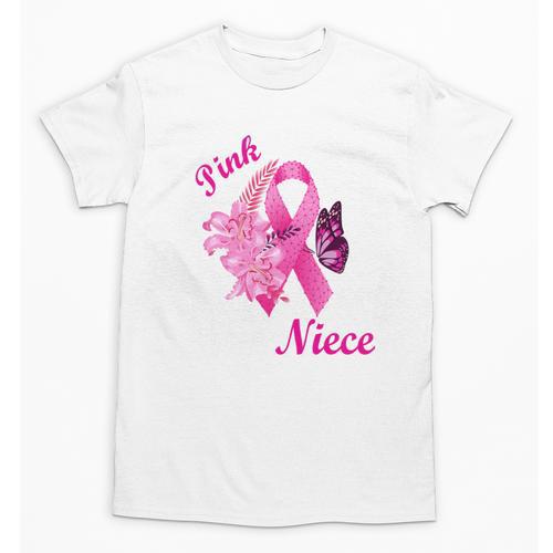 I Wear Pink In Memory Of My Niece Breast Cancer Awareness Unisex T-Shirt - Easessy