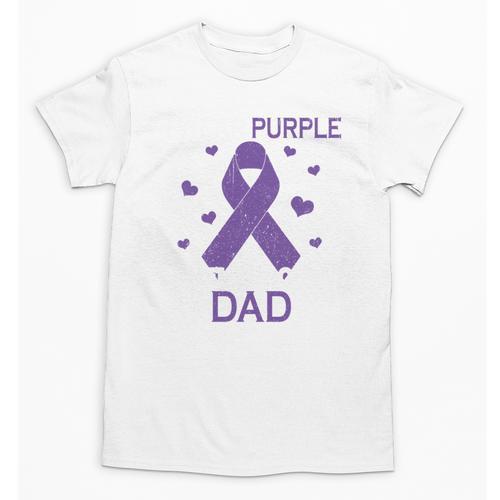 I Wear Purple In Memory Of Dad Pancreatic Cancer Awareness Unisex T-Shirt - Easessy