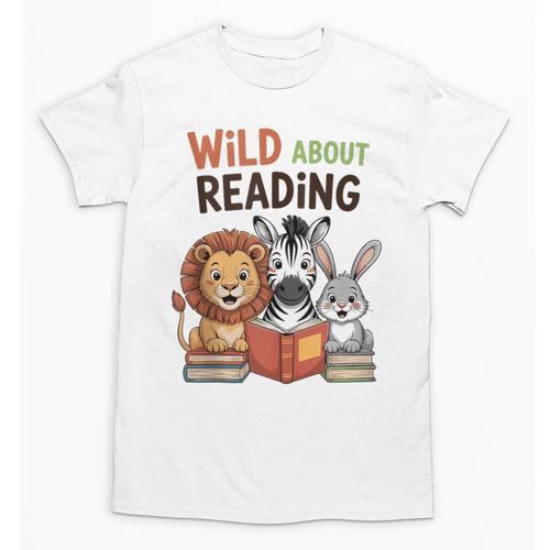 Wild About Reading Zoo Animals For Bookworm Book Reader Unisex T-Shirt - Bookorys CA