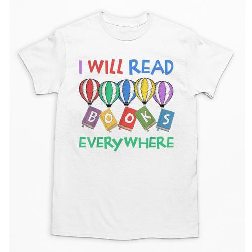 I Will Read Books Everywhere Across America Child Readers Unisex T-Shirt - Bookorys CA