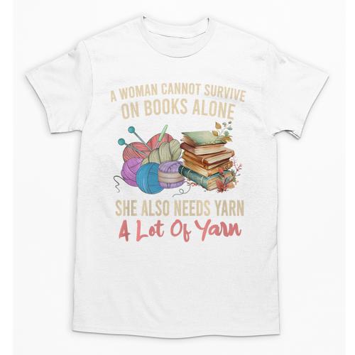 A Woman Cannot Survive On Books Alone She Needs Yarn Crochet Premium Tri-Blend Unisex T-Shirt - Bookorys CA