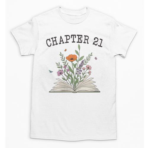 Women's Chapter 21 Book Lovers & Readers 21st Birthday Wildflowers Unisex T-Shirt - Bookorys CA