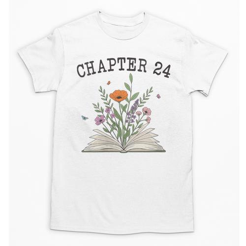 Women's Chapter 24 Book Lovers & Readers 24th Birthday Wildflowers Unisex T-Shirt - Bookorys DE