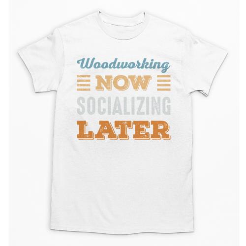 Woodworking Now Minimal Socializing Introvert Vintage Unisex T-Shirt - Raresse