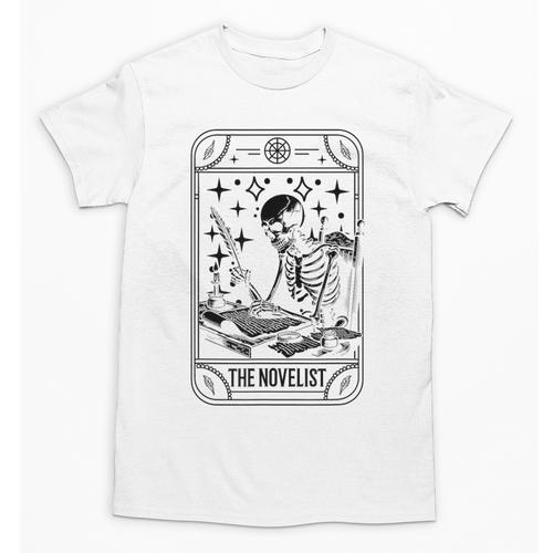 Writer Novelist Book Poetry Author Skeleton Tarot Card Unisex T-Shirt - Bookorys DE