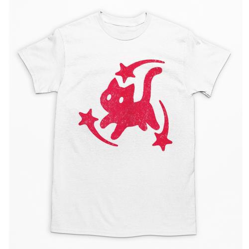 Yk2 Grunge Scary Cat With Shooting Stars 90s Nostalgia Unisex T-Shirt - Figerry