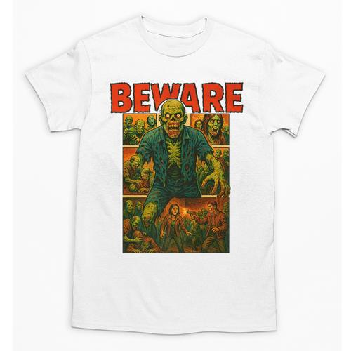 Zombie Tee Horror Movie Poster Vintage Comic Book Graphic Premium Unisex T-Shirt - Bookorys