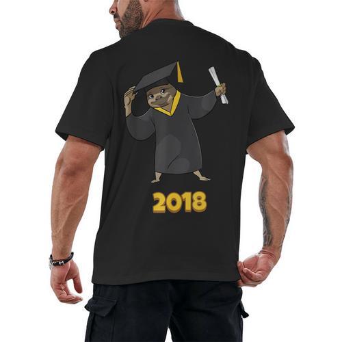 2018 Graduation Shirts Sloth Lovers For Women Teens Men's Back Print T-Shirt - Best Gift Smart