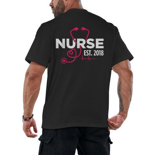 2018 Nursing School Graduation New Nurse Shirt Men's Back Print T-Shirt - Best Gift Smart