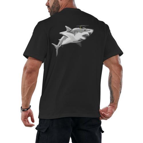 2019 Graduation Shark T Shirt High School College Grad Men's Back Print T-Shirt - Best Gift Smart