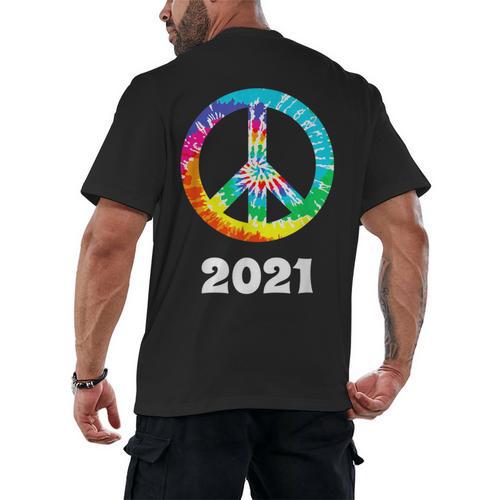 2021 Graduation Class Year Tie Dye Peace Sign Graduate Shirt Men's Back Print T-Shirt - Best Gift Smart