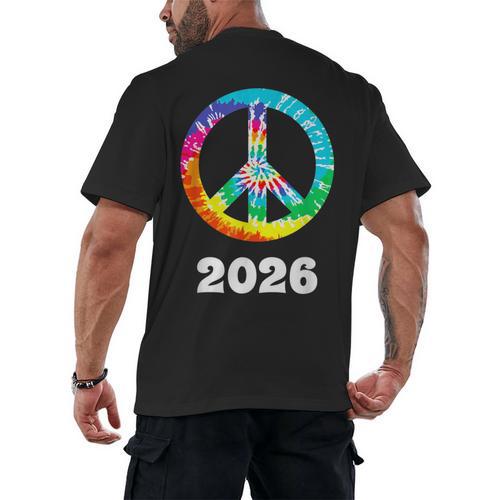 2026 Graduation Class Year Tie Dye Peace Sign Graduate Shirt Men's Back Print T-Shirt - Best Gift Smart
