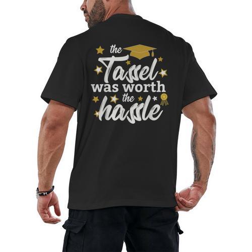 2026 Tassel Graduation The Tassel Was Worth The Hassle Men's Back Print T-Shirt - Best Gift Smart