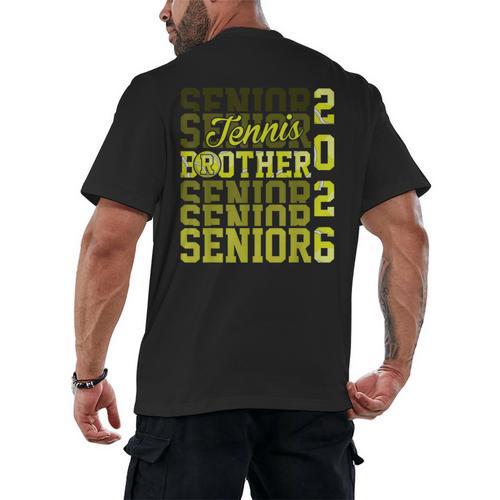 2026 Tennis Senior Brother Graduation Matching Family Men's Back Print T-Shirt - Best Gift Smart