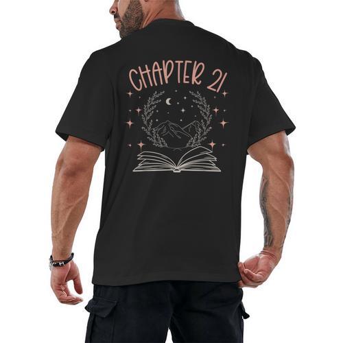 21st Birthday Women Book Lovers Chapter 21 Its My Birthday Men's Back Print T-Shirt - Bookorys