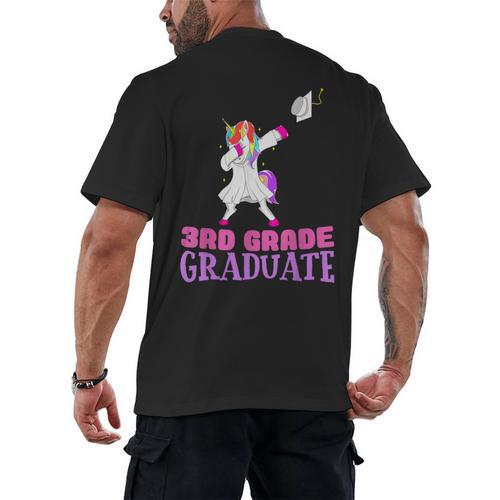3rd Grade Graduation Unicorn End Of Year Third Men's Back Print T-Shirt - Best Gift Smart