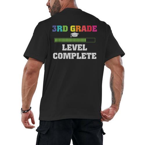 3rd Grade Level Complete Third Grade Graduation Men's Back Print T-Shirt - Best Gift Smart