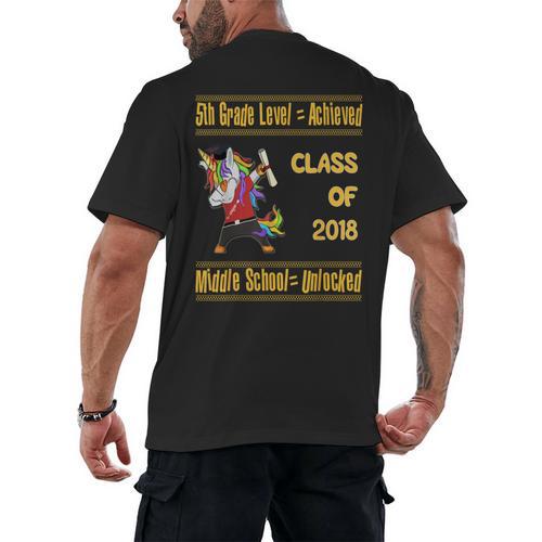 5th Grade Graduation Shirt Dabbing Unicorn Boys Class 2018 Men's Back Print T-Shirt - Best Gift Smart