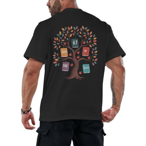 67 Days In The Books Reading Teacher 67th Day Of School Men's Back Print T-Shirt - Bookorys DE
