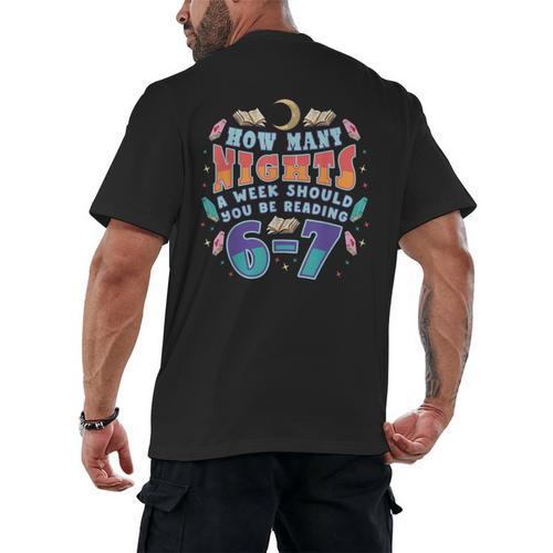 67 Meme Reading How Many Nights Should Read Book Six Seven Men's Back Print T-Shirt - Bookorys