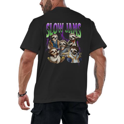 90s Style Bootleg Trendy Sloth Design For Introverts Men's Back Print T-Shirt - Raresse