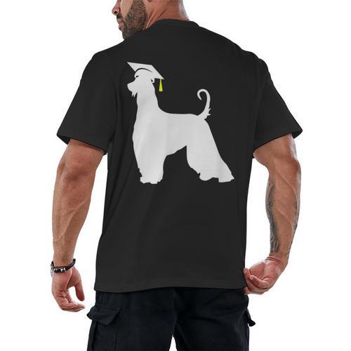 Afghan Hound Graduation Dog Graduate Men Women Kids Men's Back Print T-Shirt - Best Gift Smart