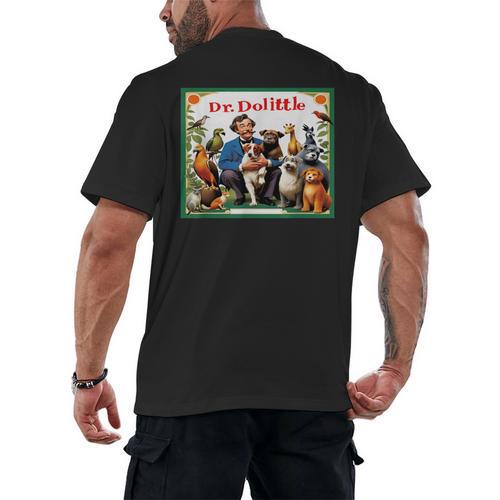 Animal Doctor & Communicator Dr Dolittle Children's Book Cover Men's Back Print T-Shirt - Bookorys CA