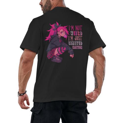 Anime Girl I'm Not Weird Just Limited Edition Introvert Goth Men's Back Print T-Shirt - Raresse