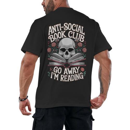 Anti-Social Book Club Go Away Im Reading Men's Back Print T-Shirt - Bookorys DE