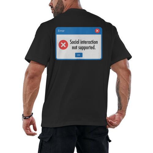 Anti Social Introvert Social Interaction Not Supported Men's Back Print T-Shirt - Raresse