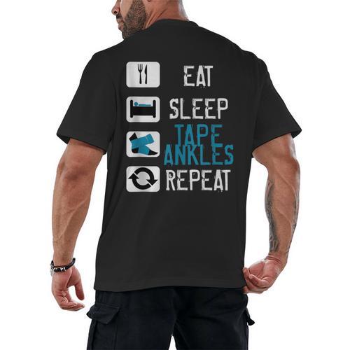 Athletic Trainer Eat Sleep Tape Ankles Graduation Men's Back Print T-Shirt - Best Gift Smart