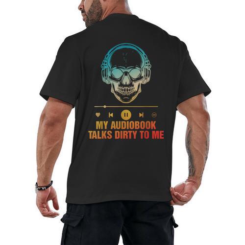 Audiobook Reader Smut Book My Audiobooks Talks Dirty To Me Men's Back Print T-Shirt - Bookorys CA