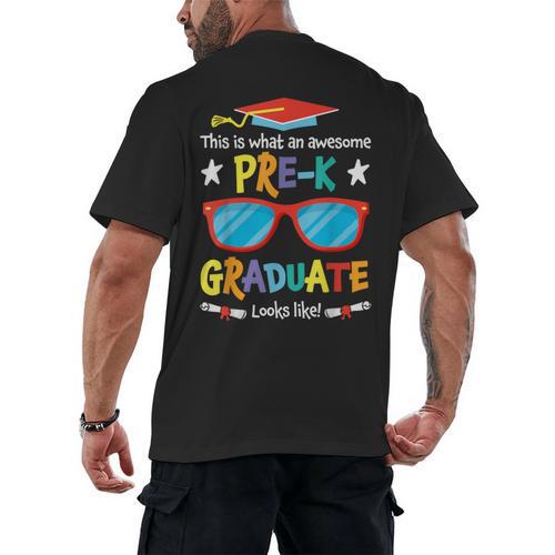 What An Awesome Pre-K Graduate Looks Like 2025 Graduation Men's Back Print T-Shirt - Best Gift Smart