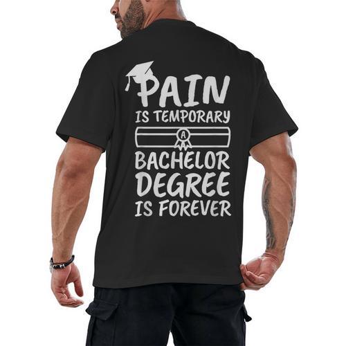 Bachelor Degree Graduation Men's Back Print T-Shirt - Best Gift Smart