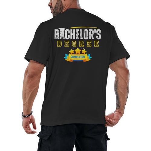 Bachelors Degree Graduation Senior Celebration Grad Party Men's Back Print T-Shirt - Best Gift Smart