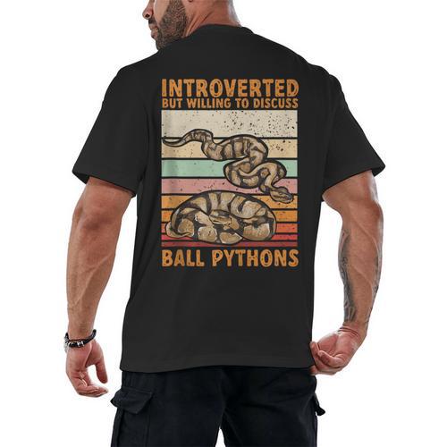 Ball Python Snake Introvert Ball Python Men's Back Print T-Shirt - Raresse