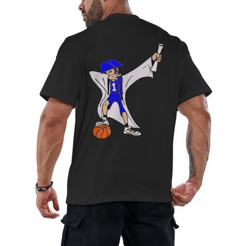 Basketball Dabbing Shirt Senior Graduation Him Her Men's Back Print T-Shirt - Best Gift Smart