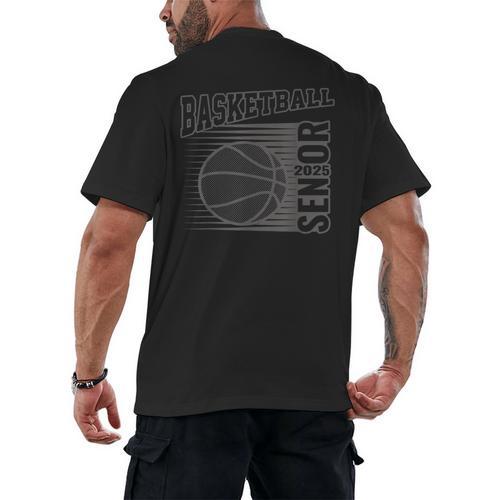 Basketball Senior For Boys &Girls Class 2025 Graduation Men's Back Print T-Shirt - Best Gift Smart