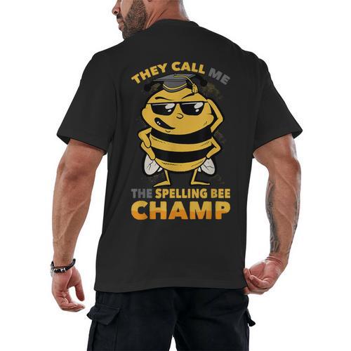 Bees They Call Me The Spelling Bee Champ Graduation Men's Back Print T-Shirt - Best Gift Smart