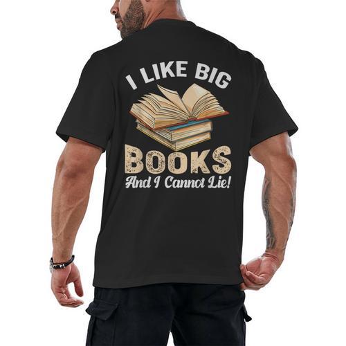 I Like Big Books And I Cannot Lie Book Reading Men's Back Print T-Shirt - Bookorys