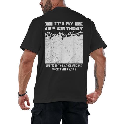Birthday It's My 40th Birthday Guest Book Birthday Party Men's Back Print T-Shirt - Bookorys DE