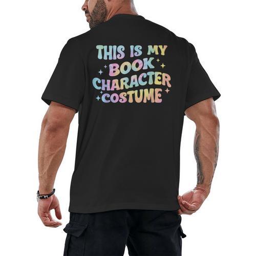 This Is My Book Character Costume Book Lover Groovy Men's Back Print T-Shirt - Bookorys CA