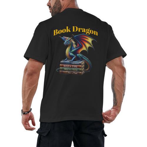 Book Dragon Mark Minson's Books Men's Back Print T-Shirt - Bookorys UK
