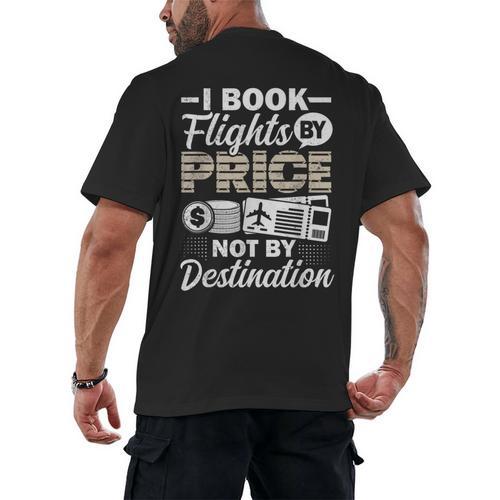 I Book Flights Not By Destination Budget Traveler Traveling Men's Back Print T-Shirt - Bookorys DE