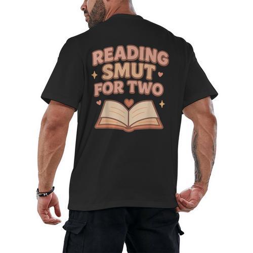 Book Lover Pregnancy Announcement Reveal Smut Men's Back Print T-Shirt - Bookorys CA